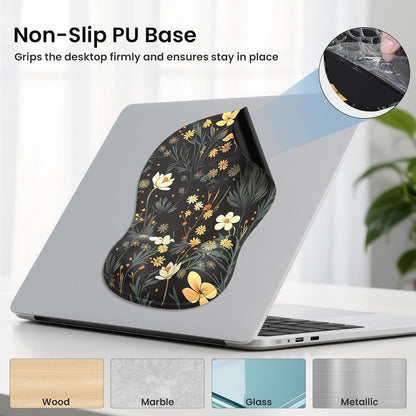 AKIT Ergonomic Mouse Pad and Keyboard Wrist Rest Set, Gel Memory Foam Wrist Rest with Non-Slip Base, 3-in-1 Mousepad Set for Pain Relief, Desk Accessories for Gaming, Home, Office(Black)