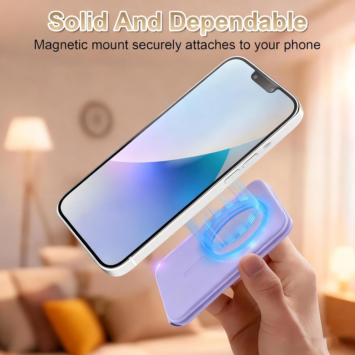 Magnetic Phone Stand, Compatible with All Smartphones 17/16/15/14/13/12 Series, Slim PU Leather Desk Stand with Angle Adjustment, Portable & Includes 1 Strong Magnetic Ring for Any Phone(Pink)