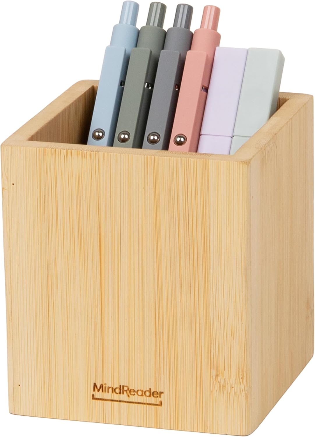 Mind Reader Vertical File Storage, Desktop Organizer, Magazine Holder, Office, Bamboo, 6"L x 11"W x 10"H, Brown