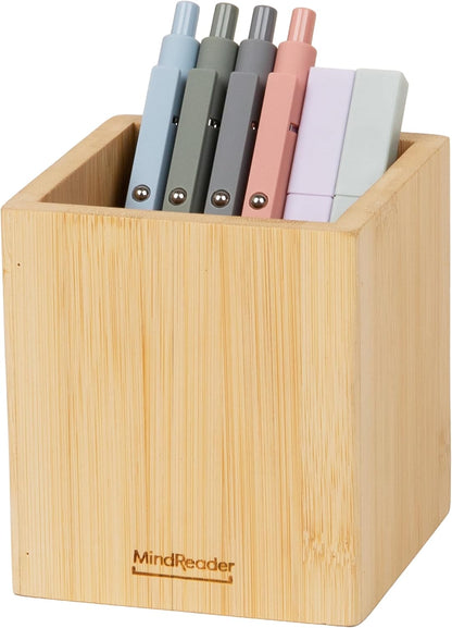 Mind Reader Vertical File Storage, Desktop Organizer, Magazine Holder, Office, Bamboo, 6"L x 11"W x 10"H, Brown