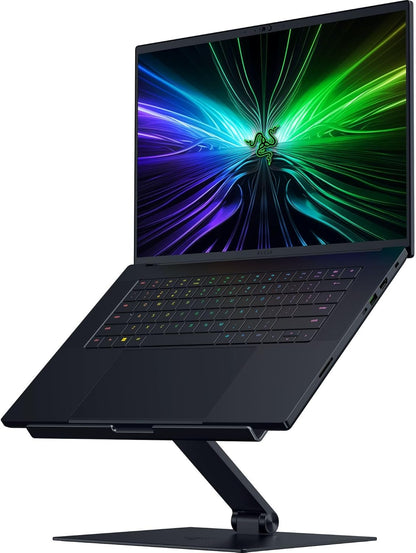 Razer Adjustable Laptop Stand: Supports Phones, Tablets, Laptops, Macbooks up to 18" - Adjust Height and Tilt - Durable Aluminum Construction - Vented Design - Foldable for Storage & Travel - Black