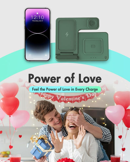 Wireless Charger Stand Charging Station: 3 in 1 Charger Stand Multiple Devices for Apple - iPhone 17 16e 16 15 14 Pro Max 13 12 - Watch 11 10 9 8 7 6 5 4 3 2 SE and Ultra Series-Airpods 4 3 Pro, Pink