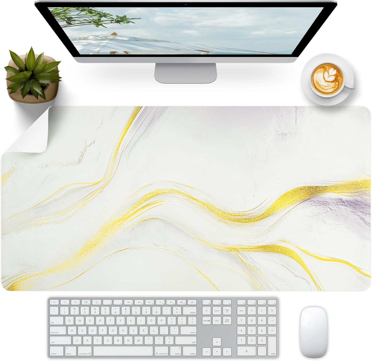Wrist Rest for Computer Keyboard and Mouse, Ergonomic Design Wrist Support Pad for Keyboard, Soft Memory Foam Desk Pads Support Hand and Arm Easy Typing Pain Relief, 2 Piece Pad, Cream Pink