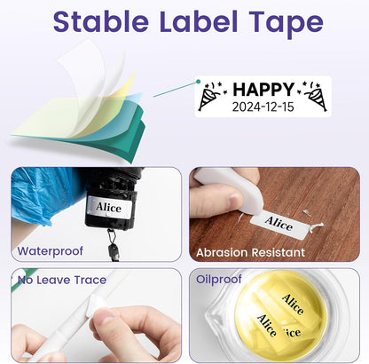 Phomemo Label Maker, D30 Portable Bluetooth Label Maker Machine with Tape, Small Mini Label Printer, Multiple Templates Fonts Icon Labeler for Home, School, Office