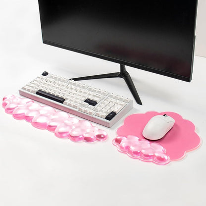 Gel Wrist Rest and Cloud Mouse Pad Support for Keyboard and Mouse - Ergonomic Pink Keyboard Wrist Pad Set for Typing Pain Relief/Computer/Laptop/Gaming/Home/Office (Cloud Shape, Gradient Blue Pink)