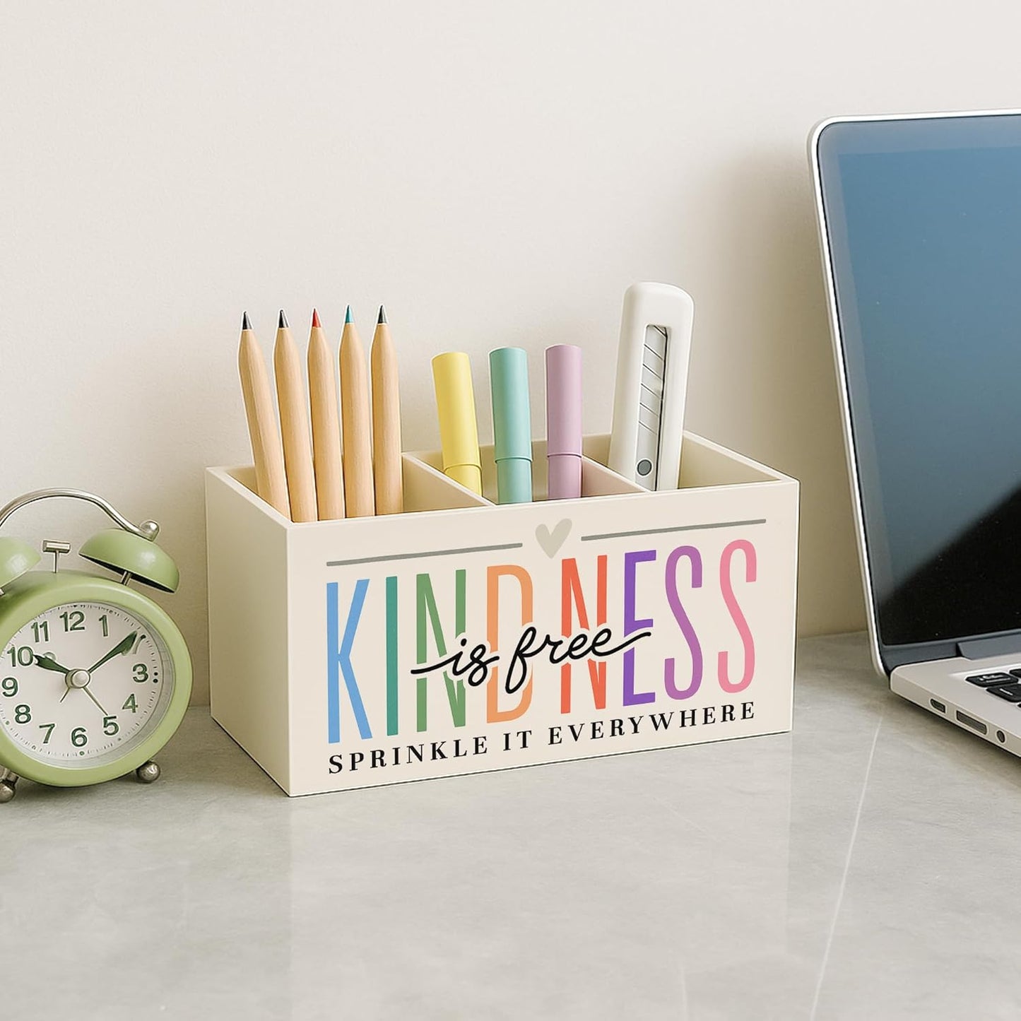 Boho Floral Mental Health Pen Holder for Desk, Special Education Classroom Must Haves, Inspirational Autism ADHD Awareness Pencil Holder for Classroom Therapy Office