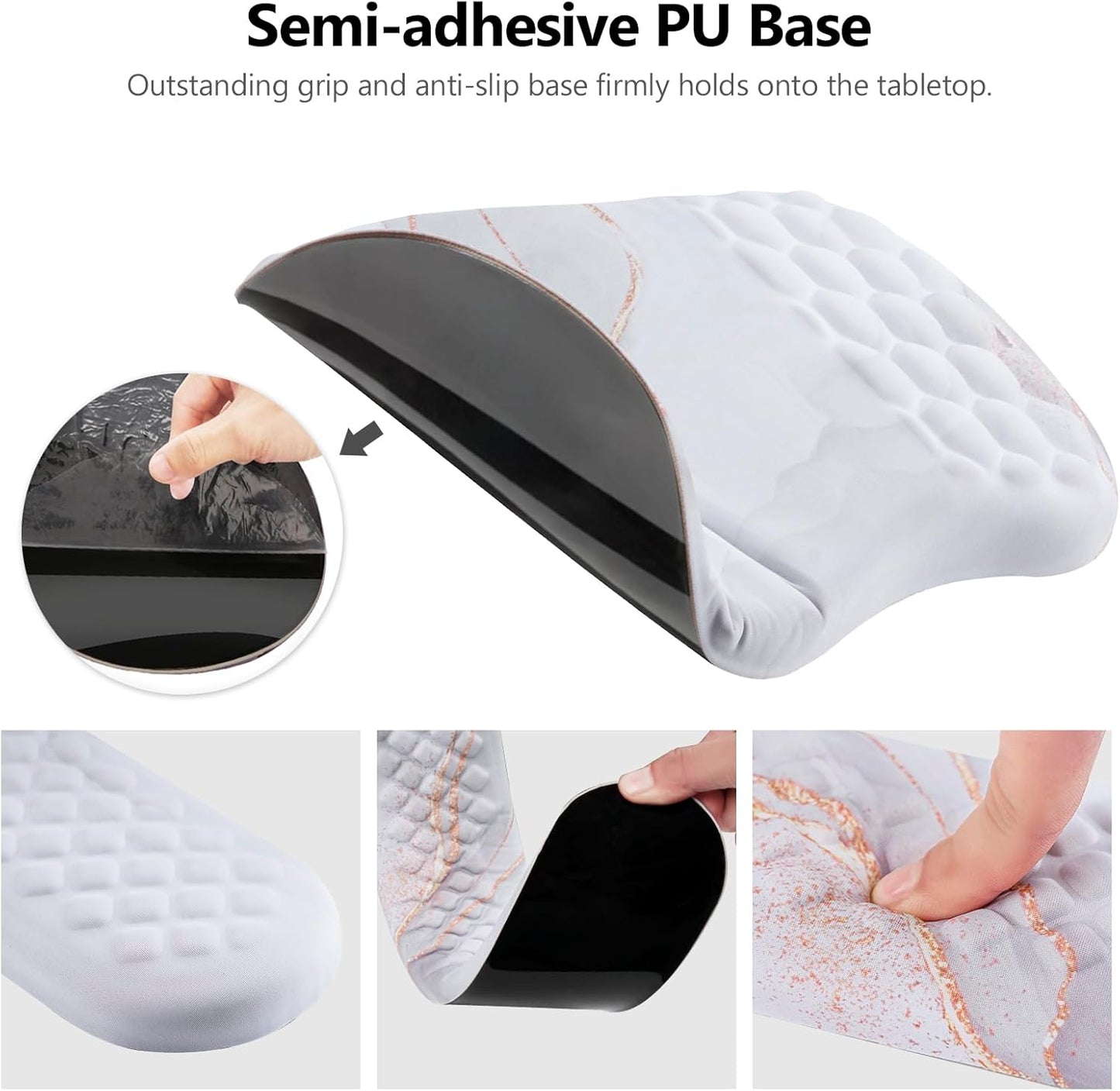 Mouse Pad Wrist Support, Laokiiy 2 in1 Keyboard Wrist Rest+ Ergonomic Mouse Pad, Non-Slip Wrist Rest for Computer Keyboard, Made Easy Typing & Relieve Wrist Pain（Banana Leaf Green）