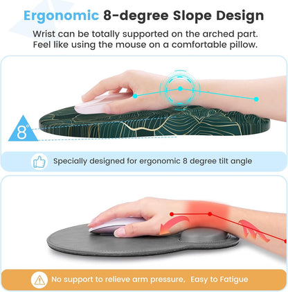 HAOCOO Keyboard Wrist Rest, Ergonomic Mouse Pad with Wrist Rest, 3 in 1 Keyboard and Mouse pad with Coaster Set, Memory Foam Wrist Support, Non-Slip PU Base for Home Office, Rose Gold Pink