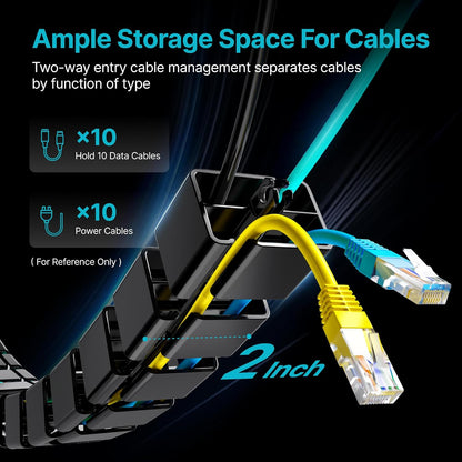 PEGZONE Under Desk Cable Management Spine – Flexible Cable Snake Organizer for Standing Desk, Tool-Free Magnetic Vertebrae Wire Management for 0.4"-2" Table, White