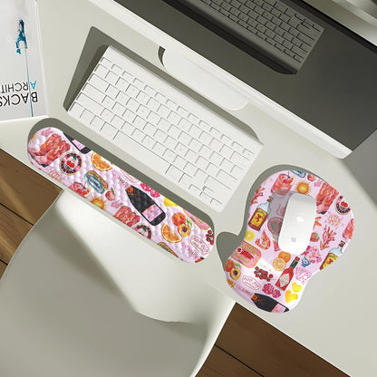 Ghost Book Mousepad with Wrist Rest Halloween Computer Keyboard Mouse Pad Black Cute, Mouse Pad with Wrist Rest for Computer Keyboard, 2 In1 Mousepad with Wrist Support Easy Typing&Relieve Wrist Pai