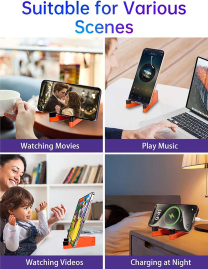 Phone Stand for Desk, Foldable Portable iPhone Stand, Cell Phone Stand Aluminum Phone Holder Cradle Dock for Desk/Travel, Desktop Phone Holder Compatible with iPhone 17 Pro Max 16 15 14 Galaxy S24 S23