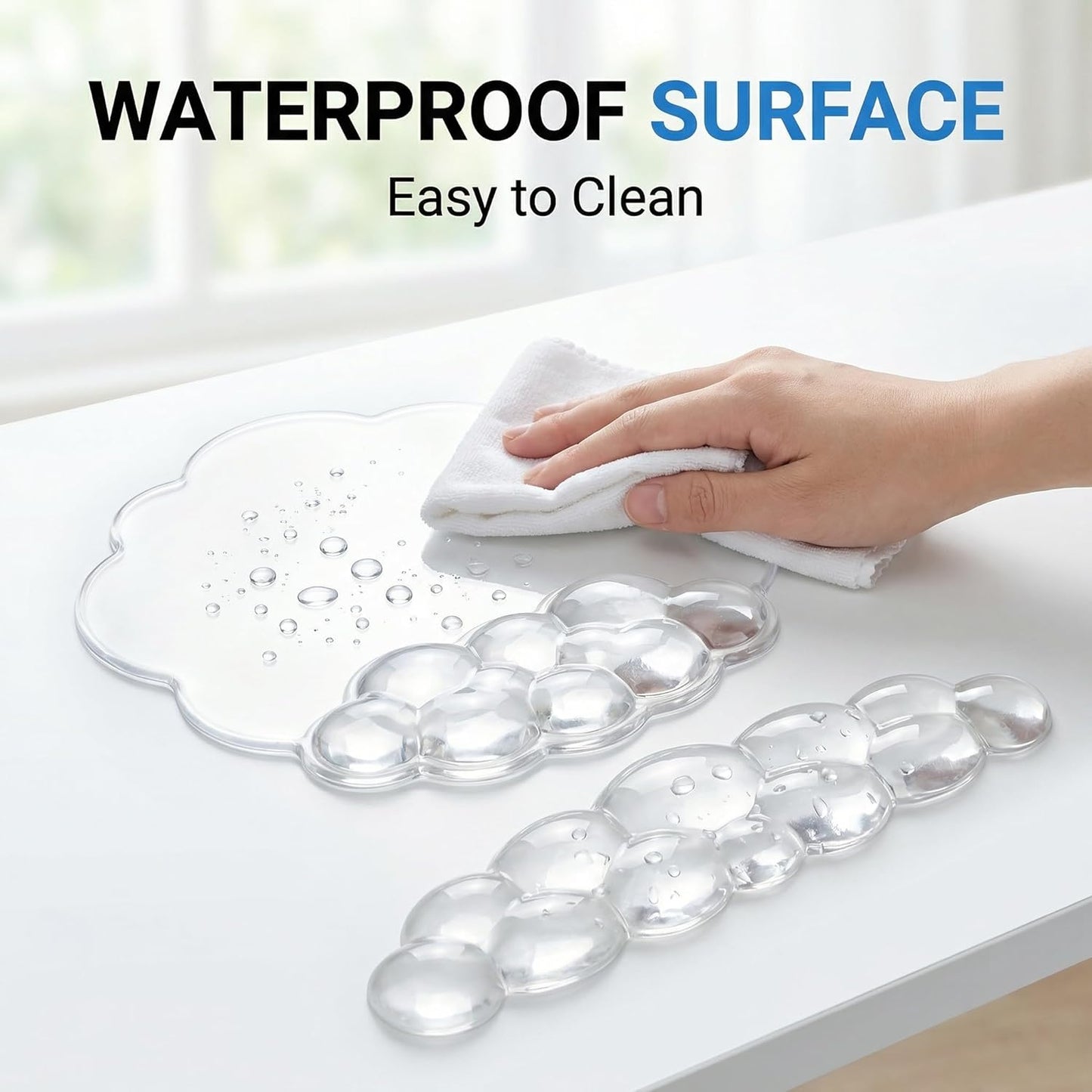 Ergonomic Cloud-Shaped Keyboard Wrist Rest & Non-Slip Mouse Pad Set, Soft Gel Support, Easy-to-Clean, Durable, Ideal for Long Work & Study Hours
