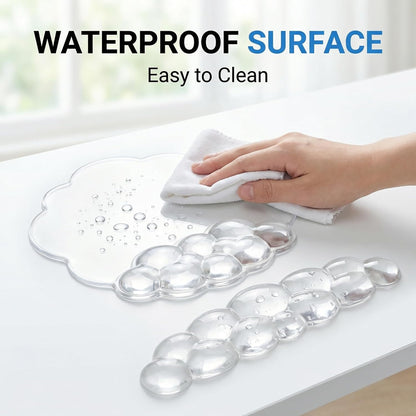 Ergonomic Cloud-Shaped Keyboard Wrist Rest & Non-Slip Mouse Pad Set, Soft Gel Support, Easy-to-Clean, Durable, Ideal for Long Work & Study Hours