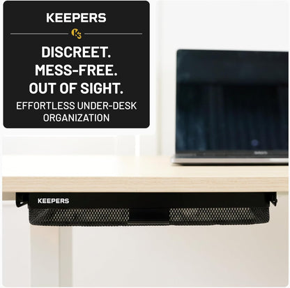 KEEPERS - Under Desk Drawer Slide Out – Metal Under Desk Storage Drawer for Office, Home, RV, Kitchen – Slim Under Table Attachment with Easy DIY Mount - Under Desk Organizer - Fits in 11x10x2In