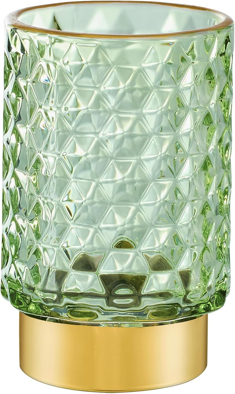 Makeup Brush Holder Organizer,Toothbrush Holders,Desk Pen Pencil Holder,Multifunctional Vintage Glass Brush Cup（A46-6-US）