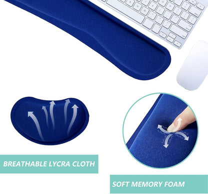 Keyboard Wrist Rest Mouse Wrist Support Set, Memory Foam Wrist Rest Pad for Computer Laptop Keyboard Mouse, Ergonomic Wrist Cushion Support for Typing Pain Relief, Gaming Home Office, Purple