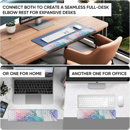 JIKIOU L-Shaped Desk Elbow Pad for Desk, Memory Foam Elbow Support Padding with Non-Slip, 2 Pack Ergonomic Desk Edge Cushion, Wrist Comfort Support for Office Home Black