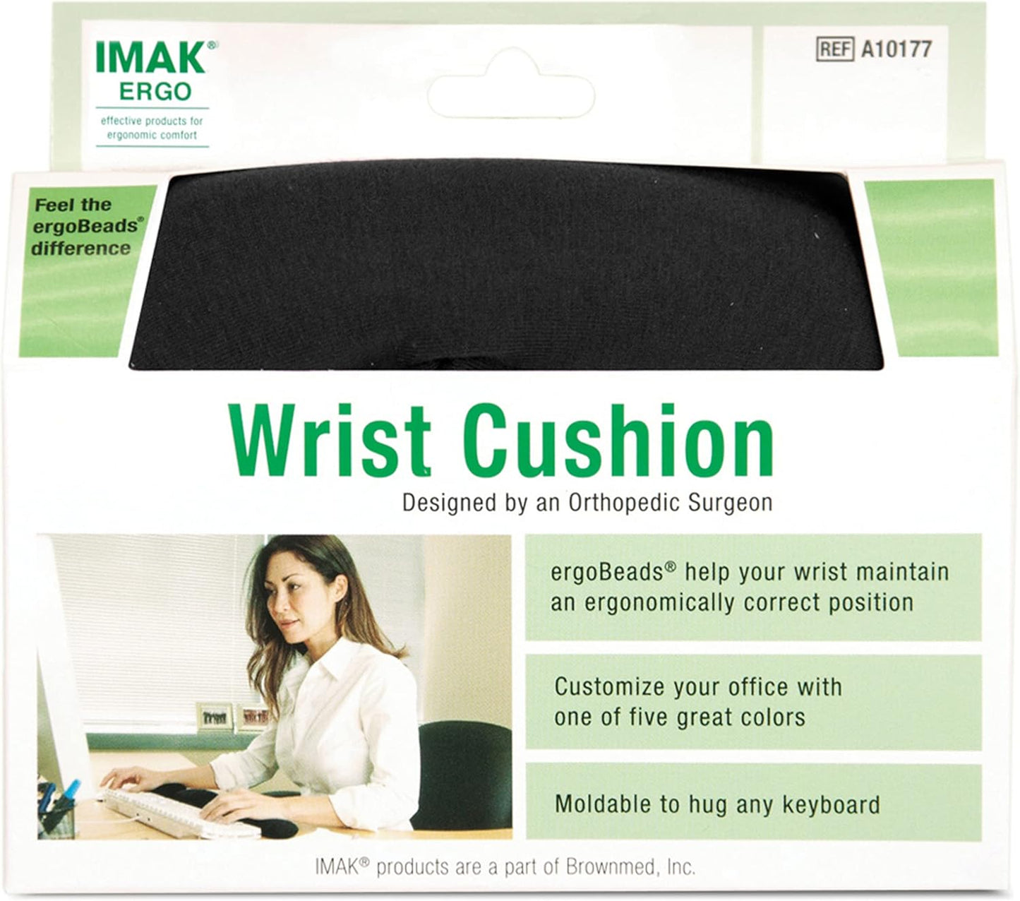 Brownmed - IMAK Ergo Wrist Cushion for Keyboard - Wrist Rest for Computer Keyboard - Comfortable Keyboard Wrist Pad - Ergonomic Wrist Support for Working, Gaming & More at Desk