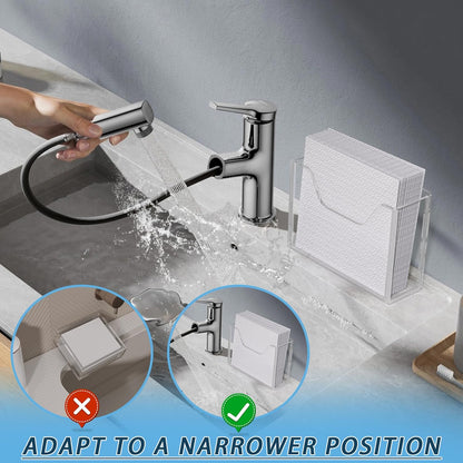 Transparent Acrylic Napkin Holder Clear Guest Paper Disposable Hand Towel Dispenser Tray Organizer For Table Home Kitchen Restaurant and Hotel Business