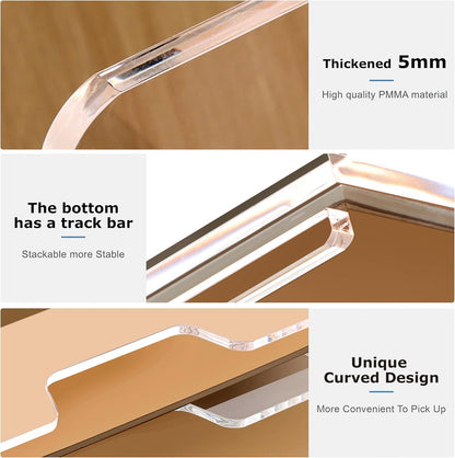 SANRUI 4 Tier Clear Desk Paper Letter Organizer Trays, A4 Stackable File Document Tray, Acrylic Desk Organizers and Accessories Sorter, Workspace Office Supplies Organizers,12.4inx8.86inx6.64in