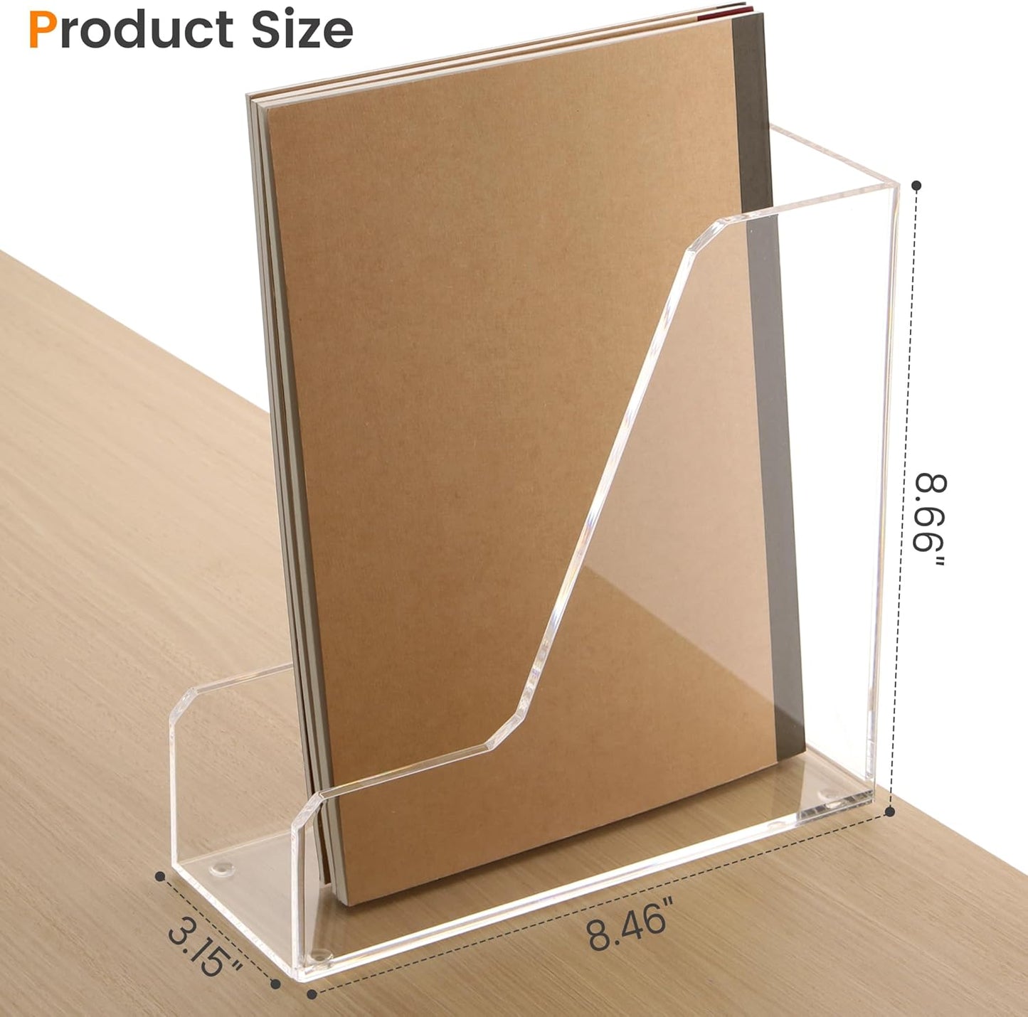 Magazine Holder, Clear Acrylic Magazine Rack, File Organizer for Office Desk, Book Organizer,-One-Piece-3 Vertical spaces,1 pack (B5)……
