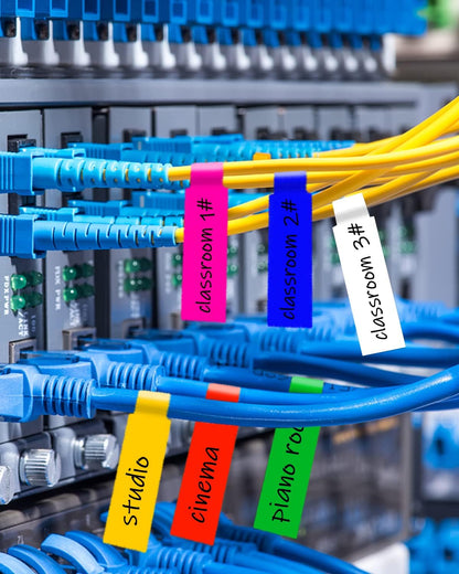 270 Pcs Cable Labels - 9 Colors, Waterproof, Self-Adhesive, Tear Resistant Wire Labels for Electronics & Laser Printer