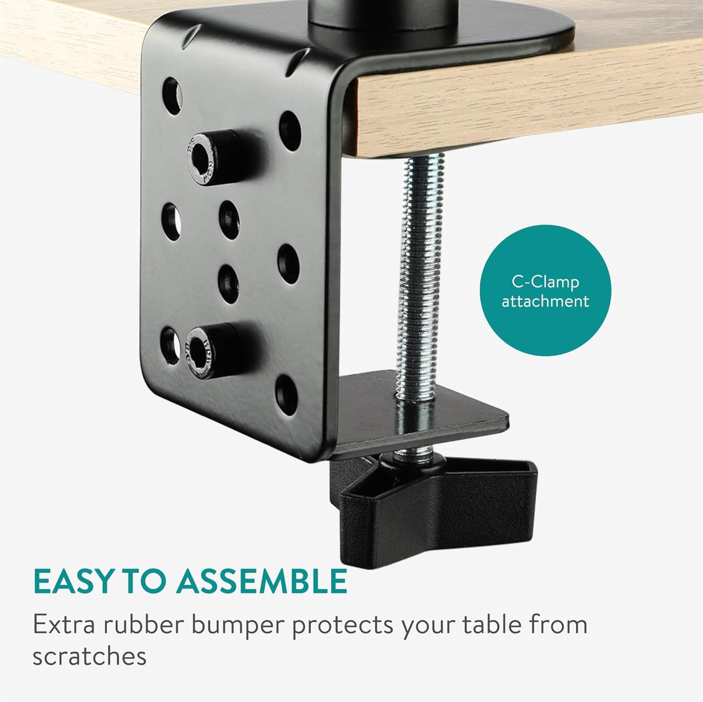 Navaris Book Stands with Clamp - Book Holder for Reading - Wood Books Stand - Works with Music, E-Readers or Tablets - 34 x 45 x 55 cm (13.39 x 17.72 x 21.65)