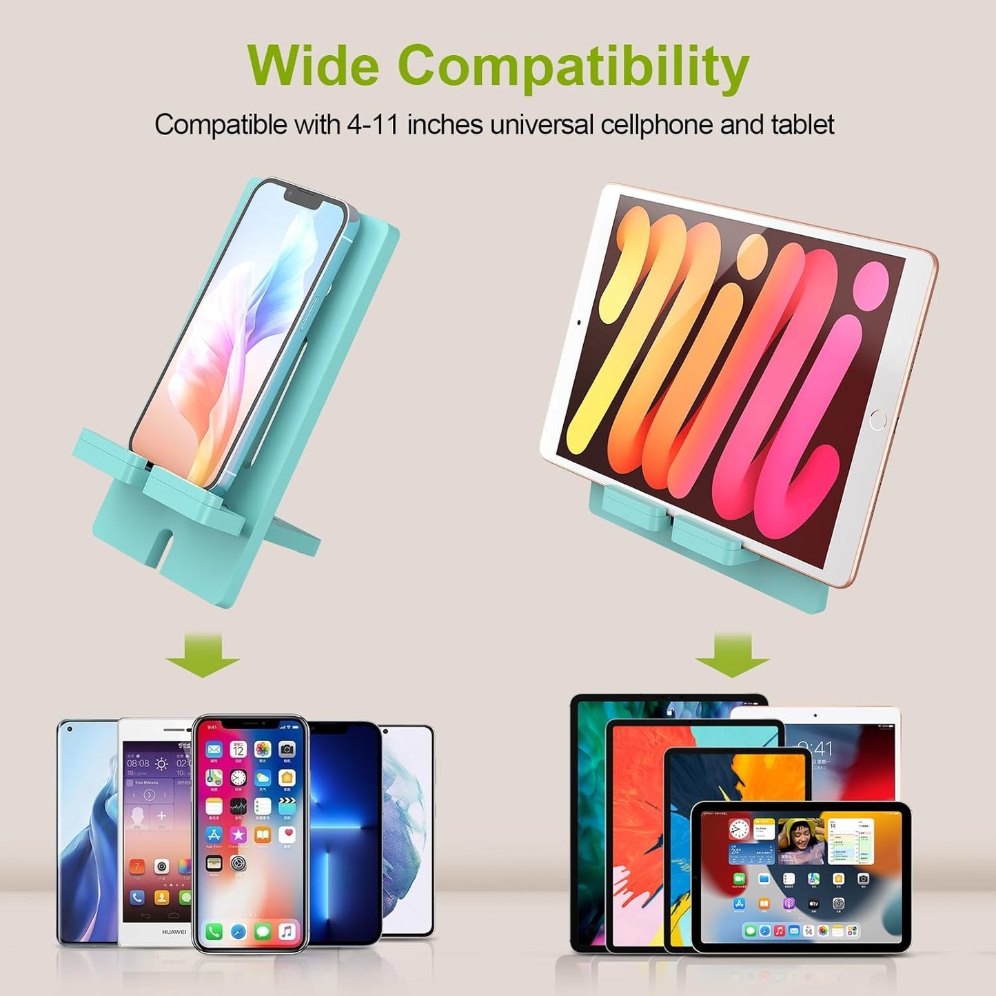 Pezin & Hulin Cell Phone Tablet Stand, Bamboo Wooden Smart Phone Desktop Charging Dock Holder Compatible with Pad, 8 Plus X XS Max XR, All Android Cellphone, Tablet - 1 Pack