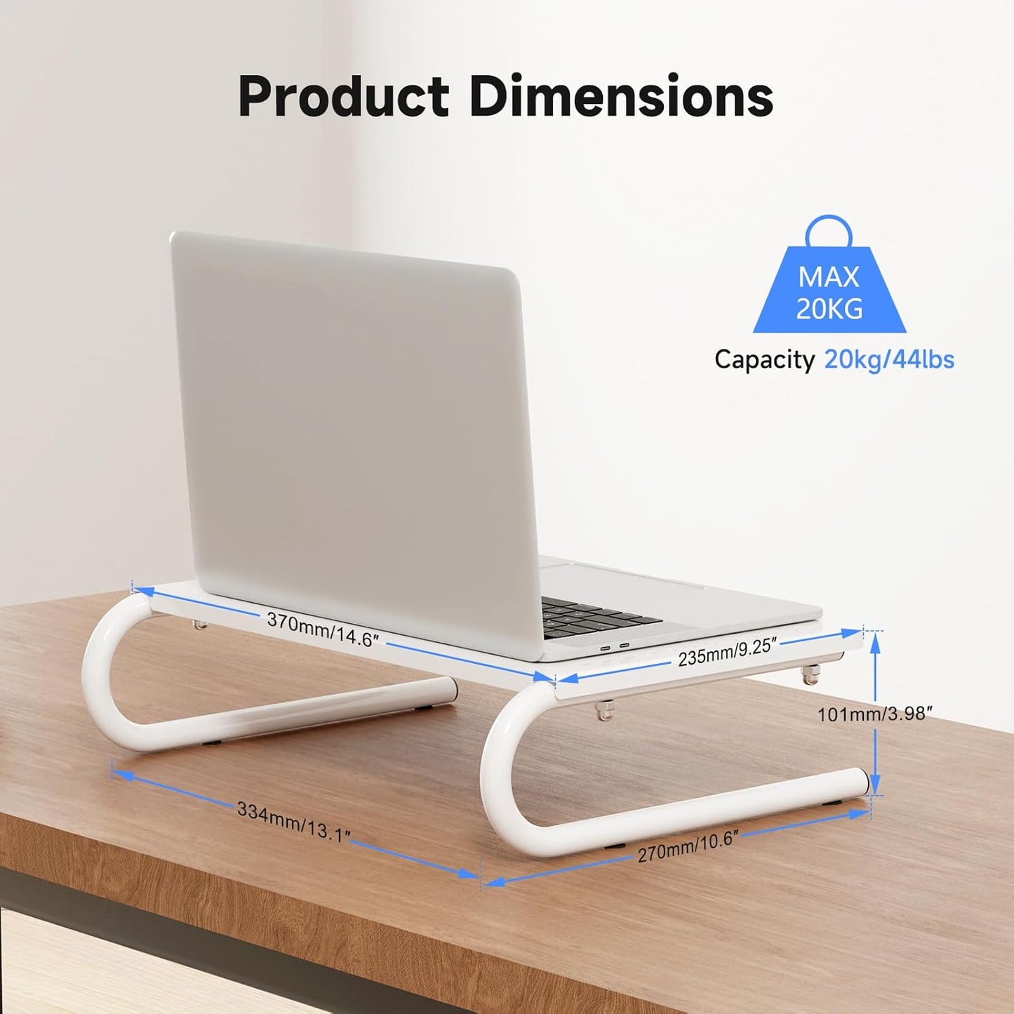 suptek Monitor Stand Riser for Computer,Laptop,Printer, Notebook and All Flat Screen Display with Vented Metal Platform and 4 Inches Height Underneath Storage (MST004)