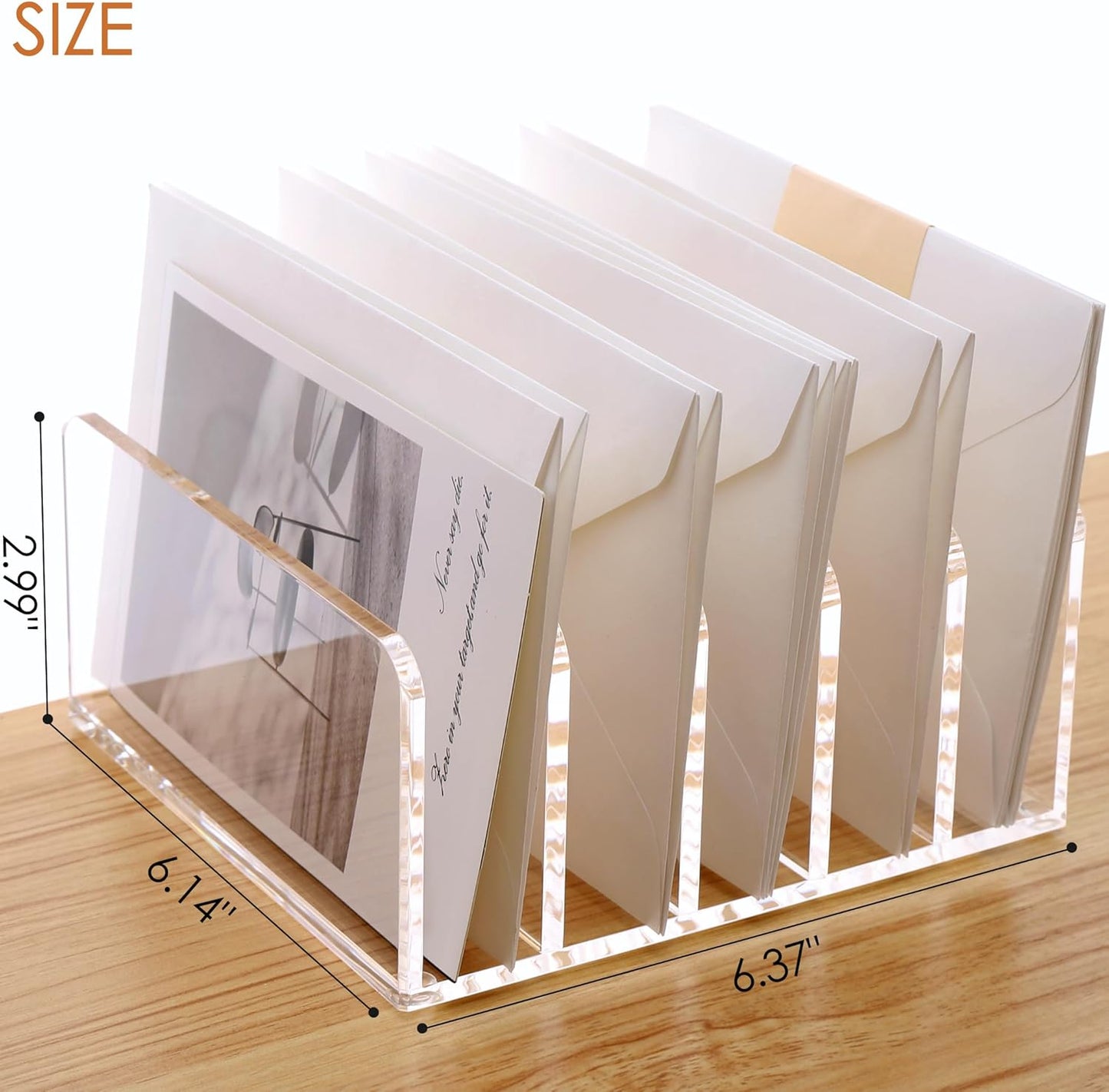 SANRUI 3 Compartments Mail Organizer Letter Holder for Desk ,Vertical Letter Holder,File Sorter Acrylic Desk Organizer Office Supplies,Clear