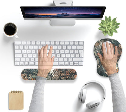 Ghost Book Mousepad with Wrist Rest Halloween Computer Keyboard Mouse Pad Black Cute, Mouse Pad with Wrist Rest for Computer Keyboard, 2 In1 Mousepad with Wrist Support Easy Typing&Relieve Wrist Pai