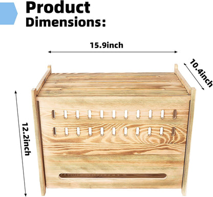Solid Wood Projector Shelf Router Shelf Projector Stand Router Storage Box Router Cover Organized Modem Cable Power Strip Cable Management Hider Rack by Need Assembly (White)