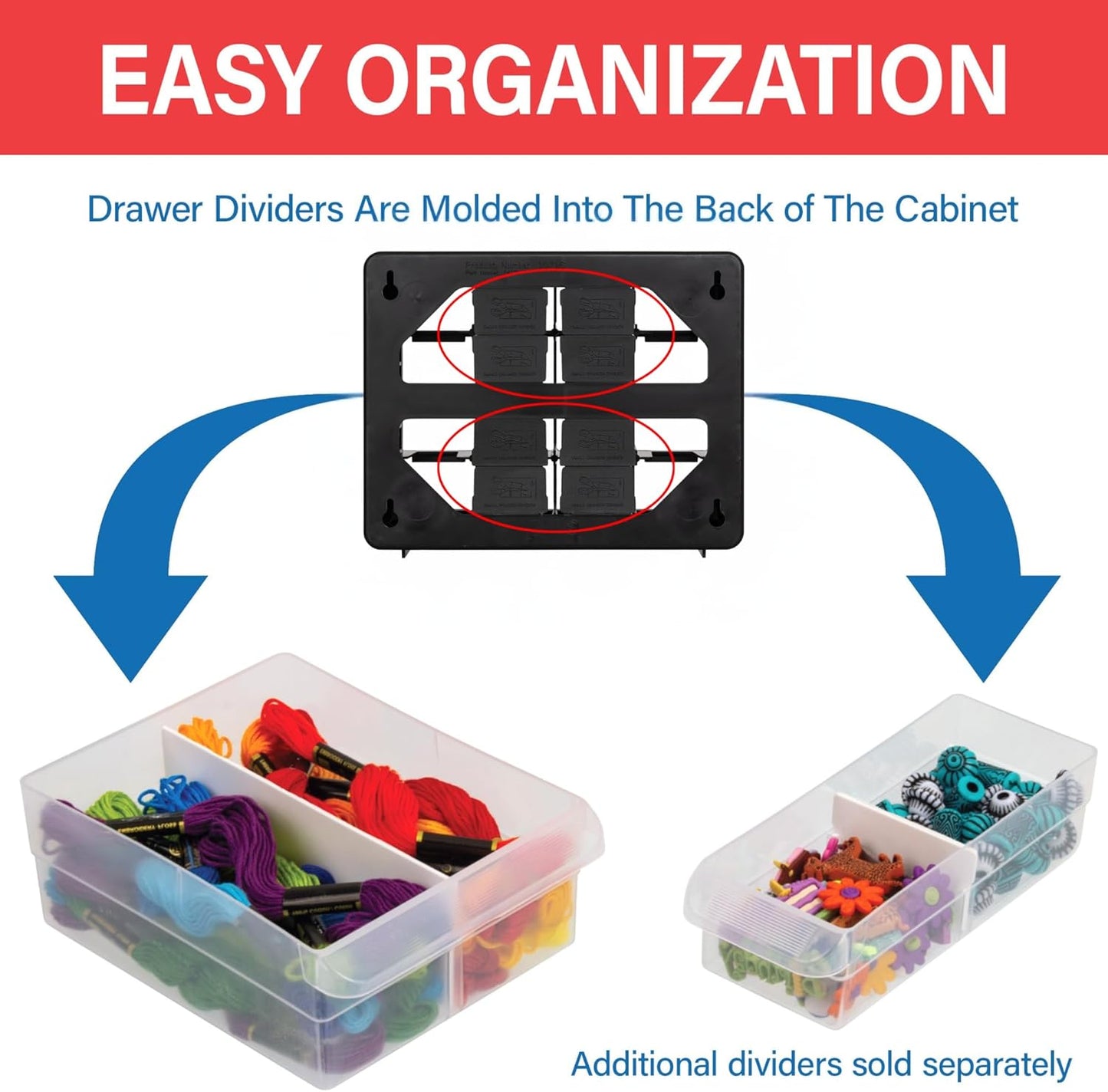 Akro-Mils 24-Drawer Plastic Drawer Storage Cabinet for Garage Organization, Bead Organizer, Building Bricks Storage, Teacher Toolbox, Makeup Organizer, 20" W x 6" D x 16" H, 10124 Black