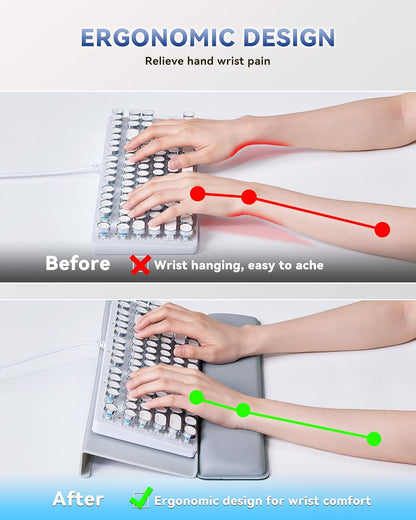 Laborio Computer Keyboard Wrist Rest Stand for Desktop, Keyboard Holder for Easy Typing with Wrist Pad for Office Desk, Home, School (Pink)