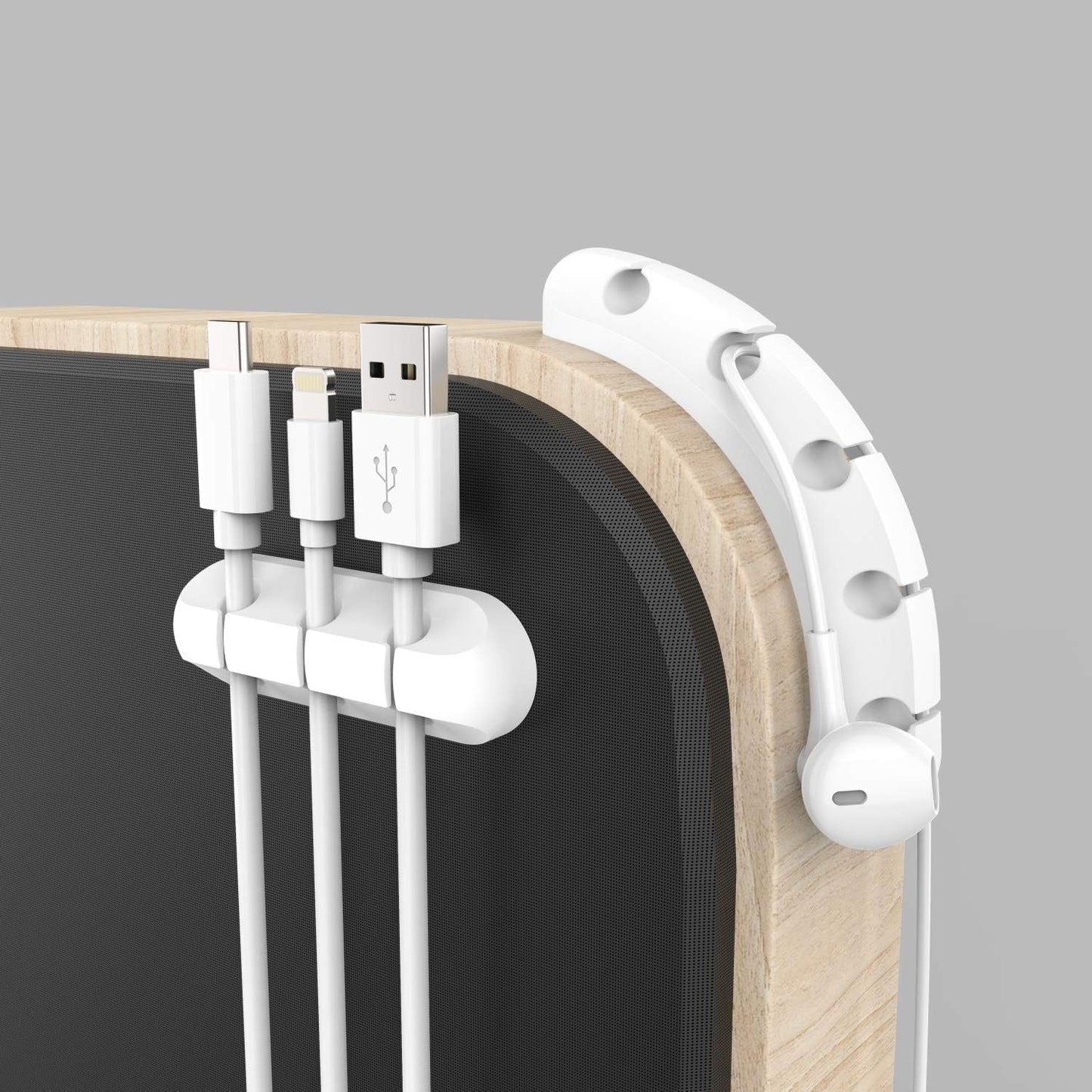 Cable Organizer Clips 2-Pack (5-Slot & 3-Slot) – Strong Adhesive Cord Holder for Desk, USB & Charging Cables, Silicone Wire Organizer for Home Office & Car – No-Drill, Keeps Cables Tidy