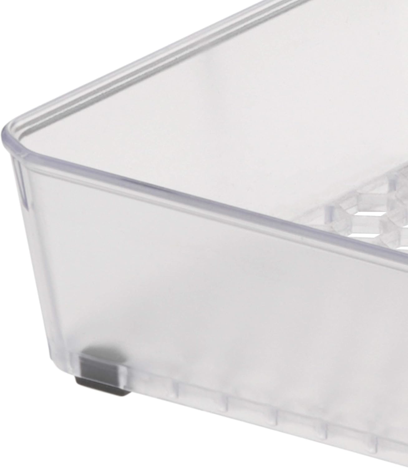 Spectrum Hexa 6 x 12 Drawer Organizer for Kitchen Utensils with Innovative Honeycomb Base Design, Silverware Tray for Cutlery and Flatware Storage, Bathroom Vanity or Desk Solution, Clear Frost