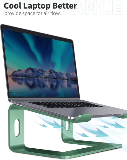 SOUNDANCE Laptop Stand, Aluminum Computer Riser, Ergonomic Laptops Elevator for Desk, Metal Holder Compatible with 10 to 15.6 Inches Notebook Computer, Silver