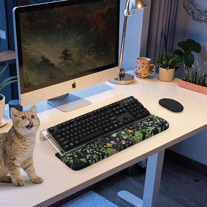HAOCOO Ergonomic Keyboard Rest Wrist Pad,Comfortable Keyboard Wrist Rest Holder, 3-Level Height Adjustment Acrylic Keyboard Stand, Easy Typing Desk Accessories, Aesthetic Keyboard Riser for Desk