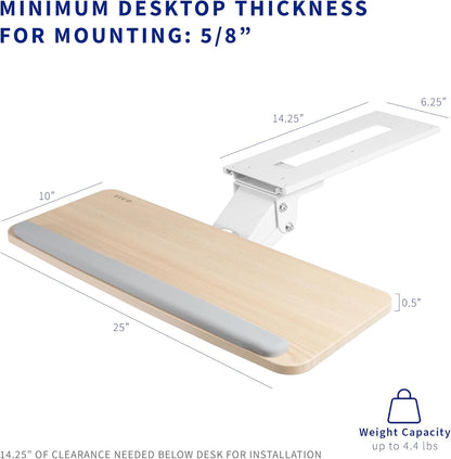 VIVO Adjustable Computer Keyboard & Mouse Platform Tray Ergonomic Under Table Desk Mount Drawer Underdesk Shelf (MOUNT-KB03B)