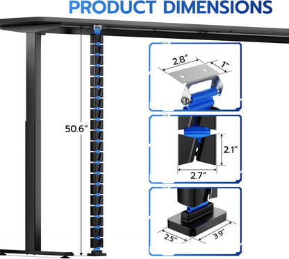 ARES WING Under Desk Cable Management Spine, Magnetic Vertebrae Cable Management for Standing Desk, Length Adjustable Cord Organizer with 20 Modular Vertebrae for Office and Gaming Desks, Red
