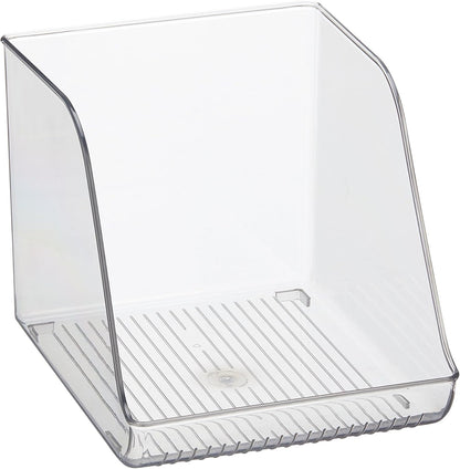 iDesign Plastic Water Bottle Organizer for Fridge, Bottle Holder for Kitchen and Pantry, Clear, 2-Pack