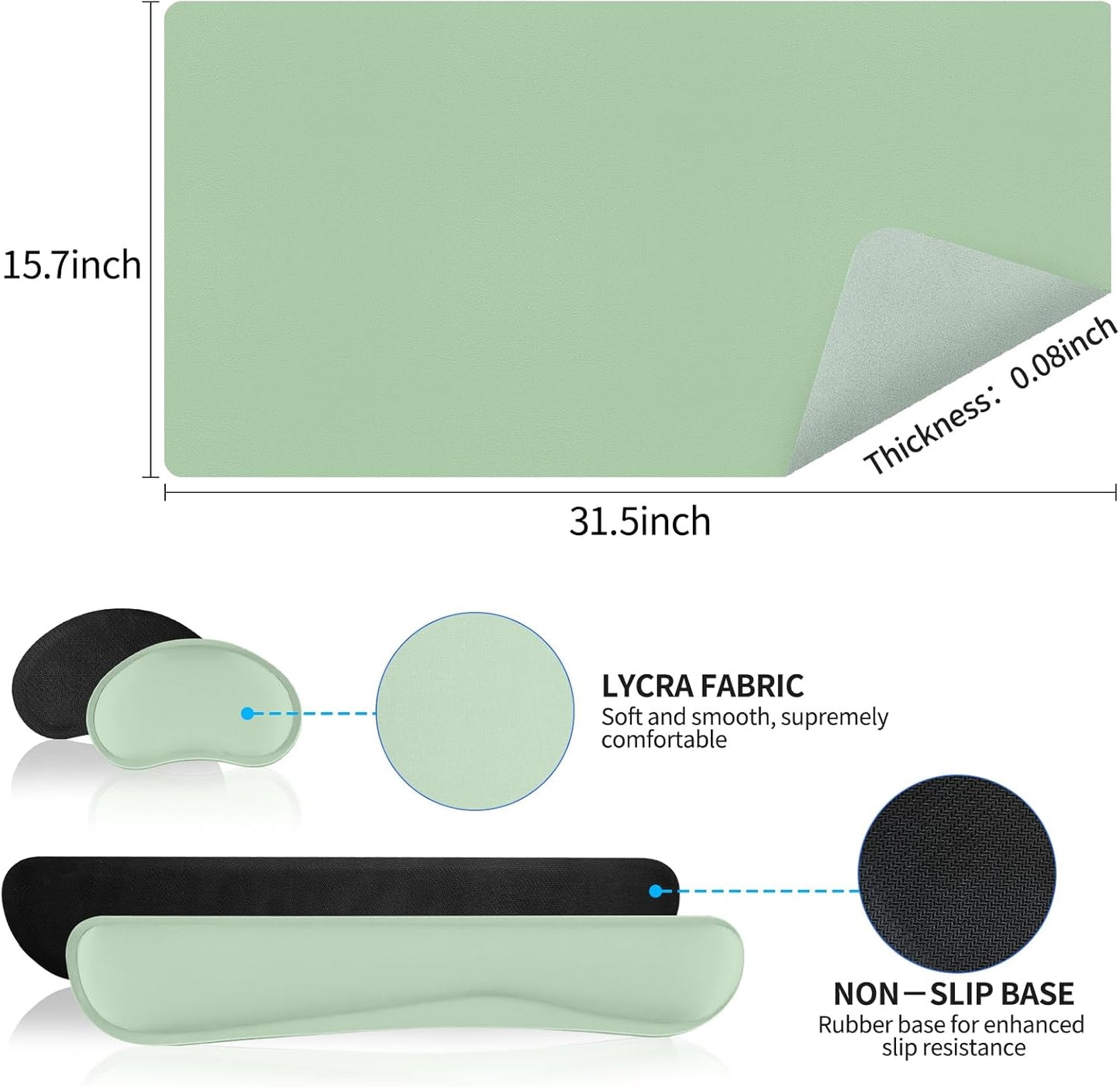 Wrist Rest for Computer Keyboard and Mouse, Ergonomic Design Wrist Support Pad for Keyboard, Soft Memory Foam Desk Pads Support Hand and Arm Easy Typing Pain Relief, 2 Piece Pad, Cream Pink