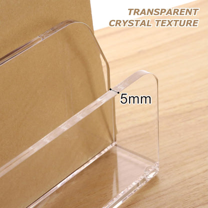 SANRUI Acrylic File Mail Desktop Organizer Sorters,3 Compartments Laddered Clear Desk Letter Organizer Office Document Sorter,Multifunction Envelope Folder Racks Holders for Office,Home, School