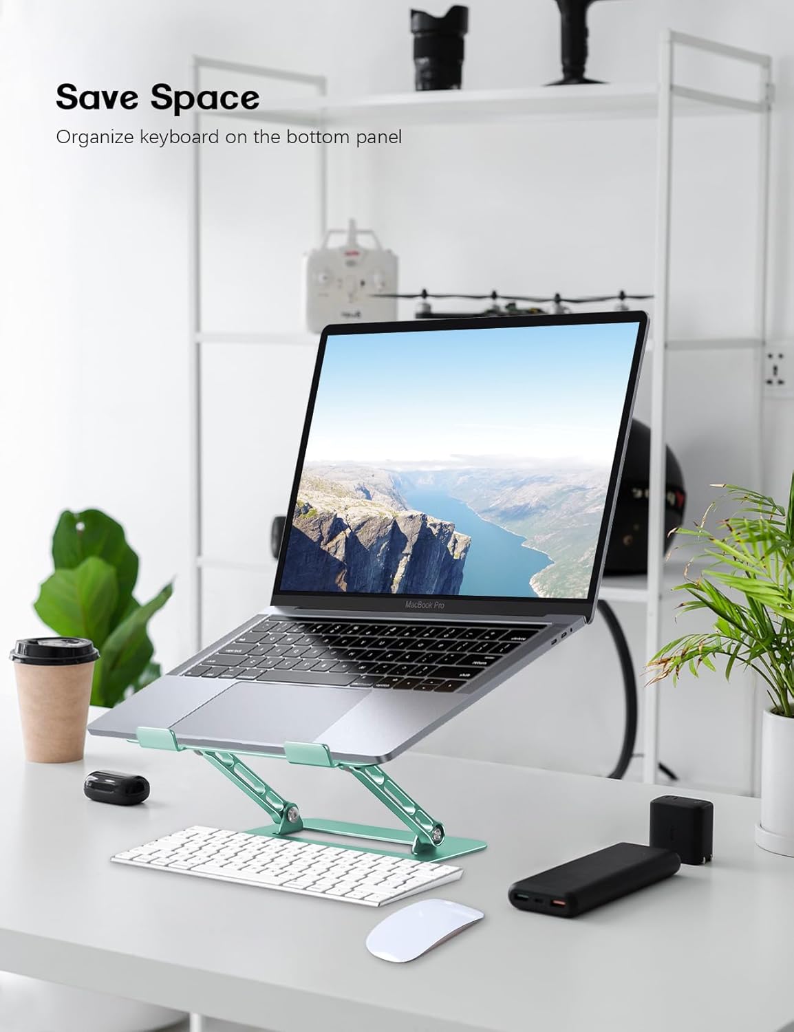 Aoviho Adjustable Laptop Stand for Desk,Portable Laptop Stand Holder and Riser,Foldable Aluminum Notebook Computer Stands for MacBook Air Pro HP Lenovo Dell Samsung Chromebook, 10-15.6 inch, Purple