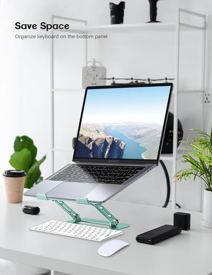 Aoviho Adjustable Laptop Stand for Desk,Portable Laptop Stand Holder and Riser,Foldable Aluminum Notebook Computer Stands for MacBook Air Pro HP Lenovo Dell Samsung Chromebook, 10-15.6 inch, Purple