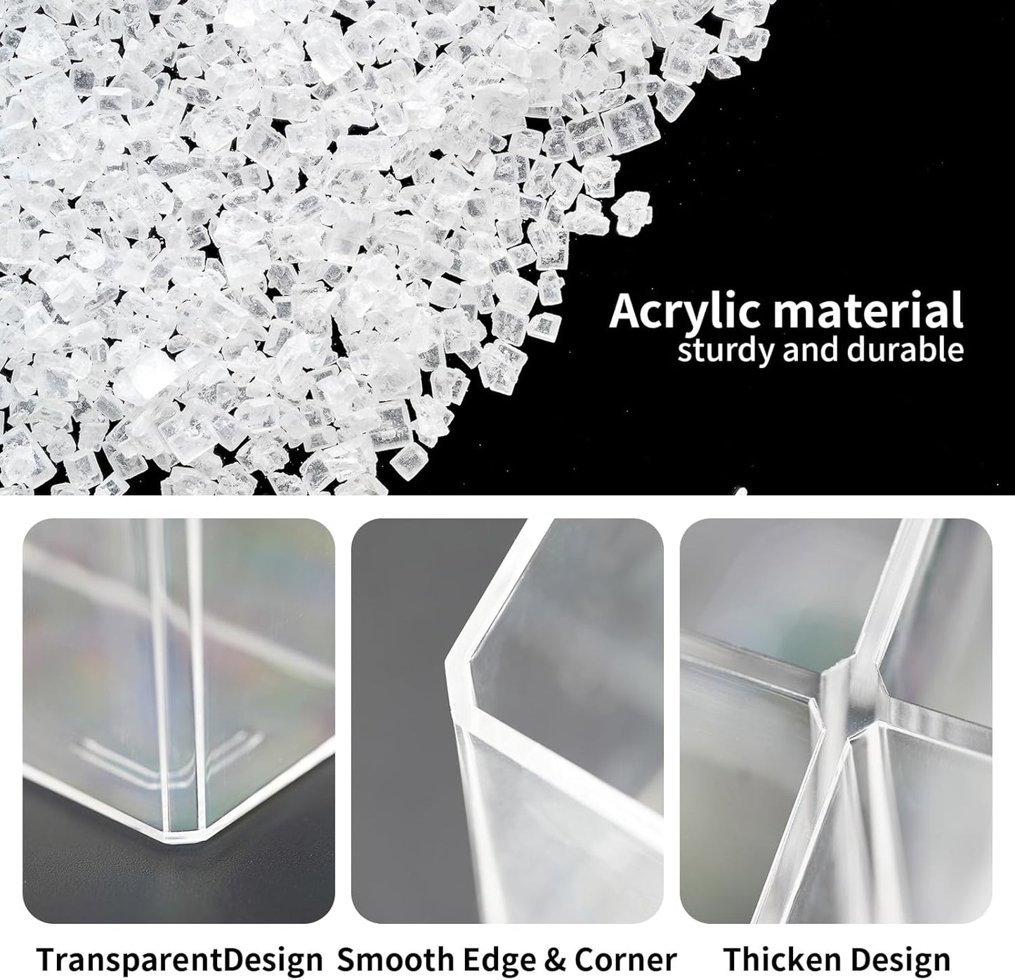 HSYMQ Acrylic Desk Organizers, Clear Pen Holder and Pencil Holder Display Stand for Office, School and Home