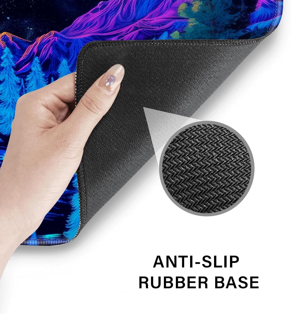 Desk Pad and Keyboard Wrist Rest, Large Mouse Pad + Keyboard Pad+Mouse Wrist Support, Non-Slip Desk Mat Protector for Office, Home 31.5×11.8 Inches Anime Dragon