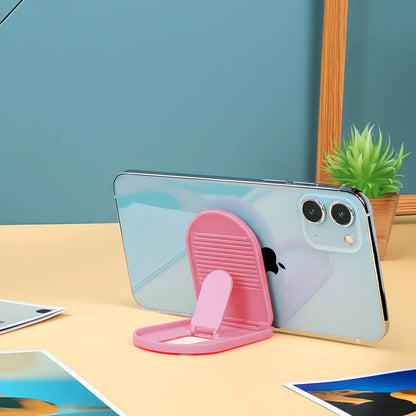 3 Pack Portable Cell Phone Stand Holder for Desk, Foldable Pocket-Sized Mount, Adjustable Multi Angle Stand for iPhone 16 15 14 13 Pro Max, 4-10”iPad Smartphone, Pink & Blue & Yellow
