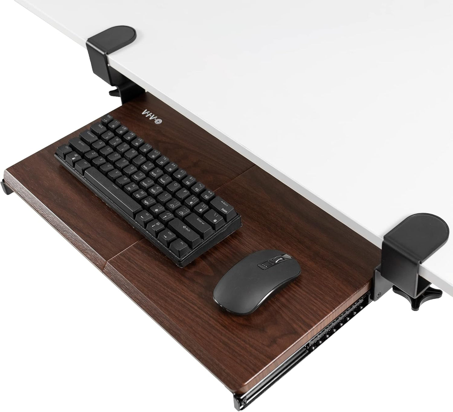 VIVO Large Clamp-on Computer Keyboard and Mouse Under Desk Slider Tray, 27 x 11 inch Pull Out Platform Drawer, White, MOUNT-KB05W
