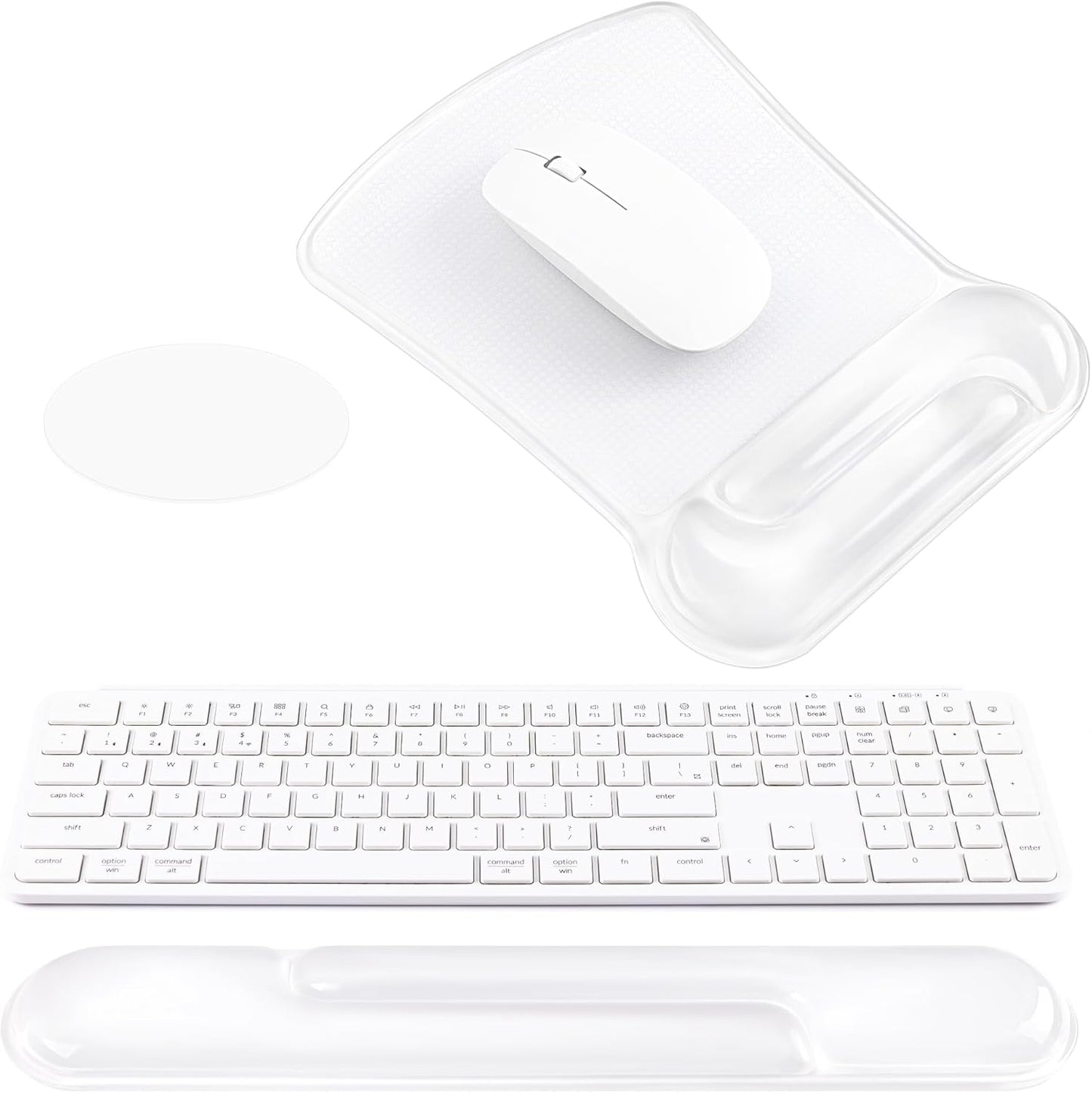 Ospelelf Mouse Pad with Wrist Rest and Ergonomic Gel Keyboard Hand Wrist, Support for Typing Gaming, Relieve Wrist Pain, Cool & Easy to Clean, for Office, Programmer, Home Computer Use, Pink